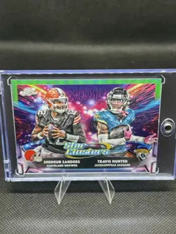 2025 Topps Cosmic Chrome RC Shedeur Sanders/Travis Hunter Star Clusters #SC-2 RC - Image 4