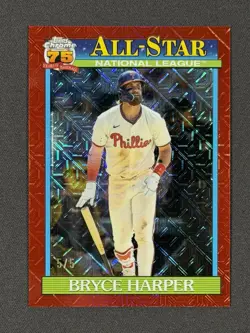 2026 Topps Silver Pack Red Mojo Refractor Bryce Harper All-Star 5/5 Phillies - Image 1