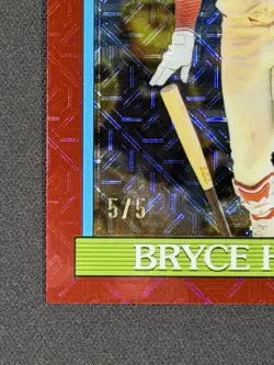 2026 Topps Silver Pack Red Mojo Refractor Bryce Harper All-Star 5/5 Phillies - Image 5