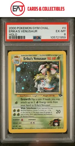 Erika'S Venusaur 2000 Pokemon Gym Challenge Holo PSA 6 #4 - Image 1