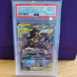 Pokemon TCG Lucario & Melmetal GX SM192 Tag Team Alt Art Promo PSA 10 - Image 1