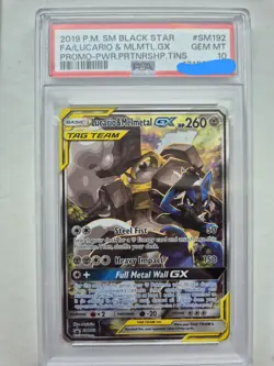 Pokemon TCG Lucario & Melmetal GX SM192 Tag Team Alt Art Promo PSA 10 - Image 1