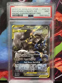 Pokemon TCG Lucario & Melmetal GX SM192 Tag Team Promo PSA 9 - Image 1