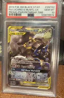 Pokemon TCG Lucario & Melmetal Tag Team GX SM192 Holo Promo Sun & Moon PSA 10 - Image 1