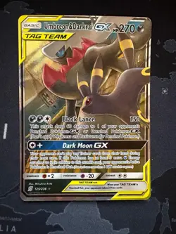 Pokemon TCG Umbreon & Darkrai GX Card Unified Minds Ultra Rare 125/236 - Image 1