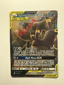 Pokemon TCG Umbreon & Darkrai GX Card Unified Minds Ultra Rare 125/236 - Image 1