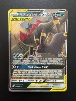 Pokemon TCG Umbreon & Darkrai GX Card Unified Minds Ultra Rare 125/236 - Image 1