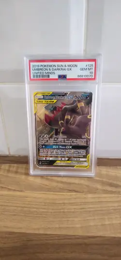 Pokemon TCG Umbreon & Darkrai GX Card Unified Minds Ultra Rare 125/236 PSA 10 GM - Image 2