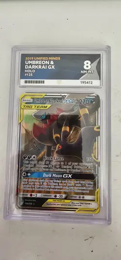 Pokemon TCG Umbreon & Darkrai GX Card Unified Minds Ultra Rare 125/236 ACE 8 - Image 1