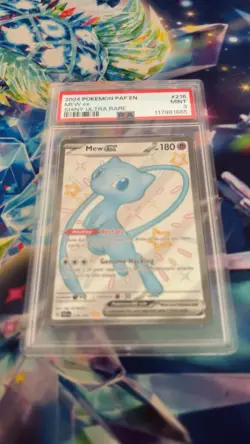 Pokemon Mew ex Shiny Ultra Rare 216/091 SV: Paldean Fates Holo PSA 9 - Image 1