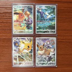 4 CHR Set Pokemon Cards Japanese Blue's Jolteon Flareon Vaporeon Eevee s8b f - Image 1