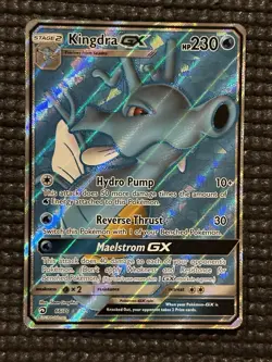 Pokemon TCG Kingdra GX 66/70 Ultra Rare Full Art Holo Dragon Majesty NM Card - Image 1