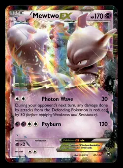 Mewtwo EX 61/162 EX Rare Holo BREAKthrough Pokemon Card - Image 2