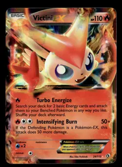 Victini EX 24/113 Ultra Rare Holo Legendary Treasures Pokemon Card - Image 2