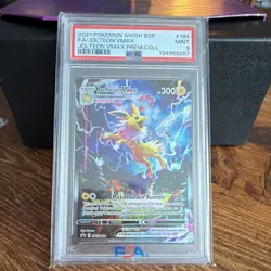 Pokemon TCG 2021 SWSH Promo Jolteon VMAX SWSH184 Holo English PSA 9 - Image 1