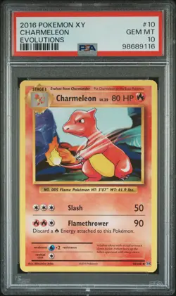 2016 POKEMON XY EVOLUTIONS #10 CHARMELEON PSA 10 - Image 1