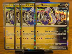 Pokemon TCG Temporal Forces Miraidon Holo Rare 121/162 x4 Playset - Image 1