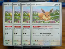 Pokemon TCG Surging Sparks Eevee 143/191 x4 Playset - Image 1