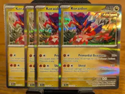 Pokemon TCG Temporal Forces Koraidon Holo Rare 119/162 x4 Playset - Image 1