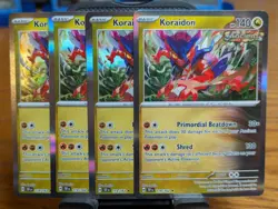 Pokemon TCG Temporal Forces Koraidon Holo Rare 119/162 x4 Playset - Image 1