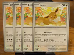 Pokemon TCG Twilight Masquerade Eevee 135/167 x4 Playset - Image 1
