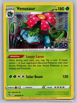 Venusaur Holo Rare Pokemon GO Holo 003/078 NM - Image 1