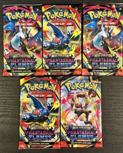 factory Sealed 5 Lot Pokemon Mega Evolution-Phantasmal Flames Booster Packs - Image 1