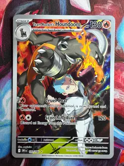 Team Rocket's Houndoom 191/182 Illustration Rare Destined Rivals Pokemon NM - Image 1