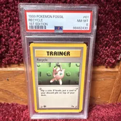Pokemon WOTC Recycle Fossil 61/62 1st Edition PSA 8 Regular English - Image 1