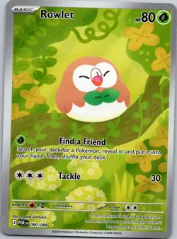 ROWLET 090/088 ME03 Illustration Rare Holo NM/M Pokemon - Image 1