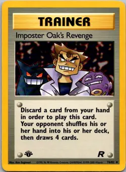 Imposter Oak's Revenge 76/82 Uncommon Team Rocket Pokemon 1st Edition Near Mint - Image 1