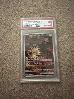 Team Rockets Meowth Destined Rivals Card 203/182 PSA 9 English Edition - Image 1