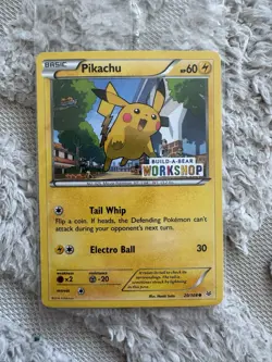 Pokemon TCG *SEALED* Pikachu Build-A-Bear Stamped Workshop Promo 20/108 Promo NM - Image 1
