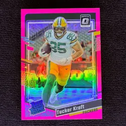 Tucker Kraft (RC) - 2023 Donruss Optic Rated Rookie - Packers - #243 Pink Prizm - Image 1