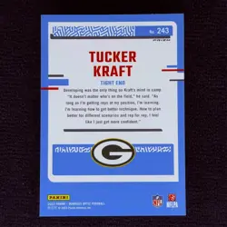 Tucker Kraft (RC) - 2023 Donruss Optic Rated Rookie - Packers - #243 Pink Prizm - Image 2