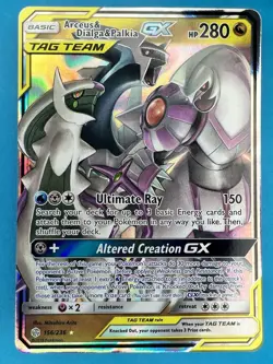 Pokemon TCG Arceus Dialga Palkia GX Ultra Rare Holo 156/236 Cosmic Eclipse - Image 1