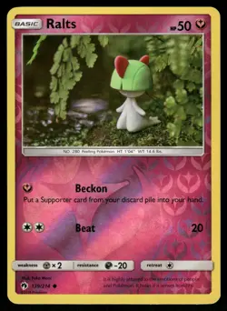 Ralts 139/214 Common Lost Thunder Pokemon Reverse Holo Near Mint - Image 1