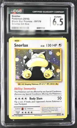 2016 Black Star Promos #XY179 Snorlax CGC 6.5 - Image 1