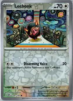 Pokemon Card - Lechonk Obsidian Flames 181/197 2023 Common Reverse Holo NM - Image 1