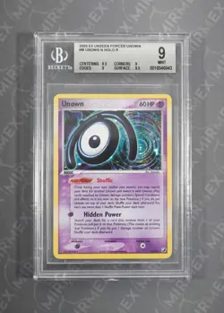 Pokemon BGS 9 Unown #M Holo EX Unseen Forces Unown Cards 2005 English - Image 2