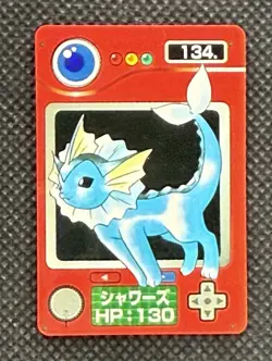 Vaporeon No. 134 Pokemon Pokedex Mini Card Zukan Japanese Nintendo - Image 1