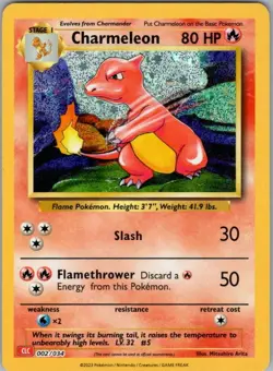 Charmeleon 002/034 Classic Collection Trading Card Game Classic NM - Image 1