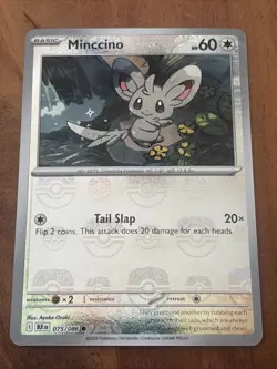 Pokemon TCG Minccino 075/086 MASTER BALL PATTERN Black Bolt Card NM - Image 1