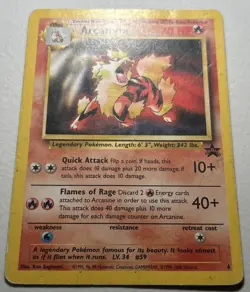 Arcanine Wizards Black Star Promo 6 Pokemon TCG Card 70 HP DMG - Image 3