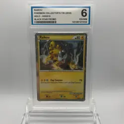 OCG 6 Raikou Holo Rare HGSS19 Pokemon 2010 Black Star Promo Card - Image 1