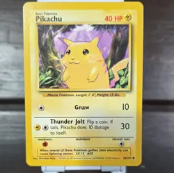 Pikachu 58/102 Base Set Pokemon Card 1999 WOTC 40HP Basic - Image 1