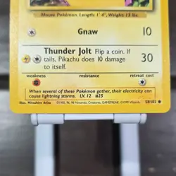 Pikachu 58/102 Base Set Pokemon Card 1999 WOTC 40HP Basic - Image 2