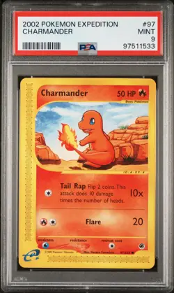 Pokemon Card Charmander 97/165 Expedition PSA 9 MINT - Image 1