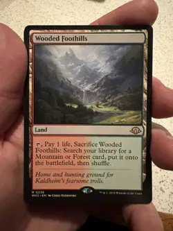 MTG MH3 Wooded Foothills Card Near Mint Condition 0236 - Image 1