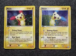 Pokemon TCG POP Series 2 Plusle & Minun 2-Card Holo Lot 6/12 English 2006 SWIRL - Image 1